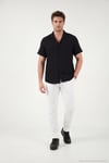 Pamuklu Regular Fit Klasik Yaka Kısa Kollu Erkek Gömlek CF26S125404 SİYAH