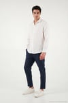 Pamuklu Regular Fit Klasik Yaka Uzun Kollu % 100 Keten Erkek Gömlek CF26S1210000 BEYAZ