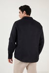 Pamuklu Regular Fit Klasik Yaka Uzun Kollu % 100 Keten Erkek Gömlek CF26S1210000 SİYAH