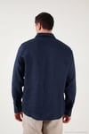 Pamuklu Regular Fit Klasik Yaka Uzun Kollu % 100 Keten Erkek Gömlek CF26S1210000 LACİVERT