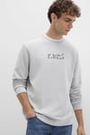 Pamuklu Regular Fit Logo Bakılı Bisiklet Yaka Erkek Sweat 0S10402-70075 AÇIK GRİ