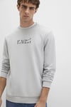 Pamuklu Regular Fit Logo Bakılı Bisiklet Yaka Erkek Sweat 0S10402-70075 AÇIK GRİ