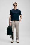 Pamuklu Regular Fit Logolu Bisiklet Yaka Erkek T Shirt 111020322 LACİVERT