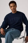 Pamuklu Regular Fit Logolu Bisiklet Yaka Erkek Sweat 000MS-0017 LACİVERT
