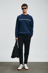 Pamuklu Regular Fit Logolu Bisiklet Yaka Erkek Sweat 112030181 LACİVERT