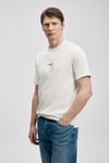 Pamuklu Regular Fit Logolu Bisiklet Yaka Erkek T Shirt 111020322 KIRIK BEYAZ