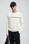 Pamuklu Regular Fit Logolu Bisiklet Yaka Erkek Sweat 112030181 KIRIK BEYAZ