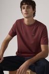 Pamuklu Regular Fit Logolu Bisiklet Yaka Erkek T Shirt 005GX-0003 BORDO