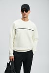 Pamuklu Regular Fit Logolu Bisiklet Yaka Erkek Sweat 112030181 KIRIK BEYAZ