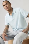 Pamuklu Regular Fit Logolu Düğmeli Erkek Polo Yaka T Shirt 005FM-0005 MAVİ