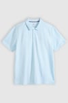 Pamuklu Regular Fit Logolu Düğmeli Erkek Polo Yaka T Shirt 005FM-0005 MAVİ