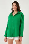 Pamuklu Regular Fit Müslin Kadın Gömlek CF25S166905 BENETTON