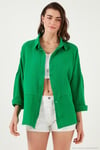 Pamuklu Regular Fit Müslin Kadın Gömlek CF25S166905 BENETTON