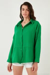 Pamuklu Regular Fit Müslin Kadın Gömlek CF25S166905 BENETTON