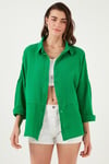 Pamuklu Regular Fit Müslin Kadın Gömlek CF25S166905 BENETTON