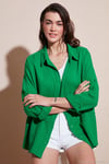 Pamuklu Regular Fit Müslin Kadın Gömlek CF25S166905 BENETTON