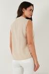 Pamuklu Regular Fit Nakış İşlemeli Kadın Bluz 611BZ0249 BEJ