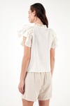 Pamuklu Regular Fit Nakış İşlemeli Kadın Bluz 611BZ0253 EKRU-BEJ