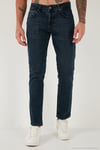 Pamuklu Regular Fit Normal Bel Boru Paça Jeans Erkek Kot Pantolon 2211C26PARMA MAVİ