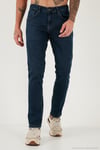 Pamuklu Regular Fit Normal Bel Boru Paça Jeans Erkek Kot Pantolon 2203C28PARMA LACİVERT