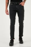 Pamuklu Regular Fit Normal Bel Boru Paça Jeans Erkek Kot Pantolon 2211C30PARMA SİYAH