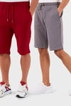 Pamuklu Regular Fit Normal Bel Cepli 2'li Paket Erkek Şort 590804142S2 ANTRASİT-BORDO