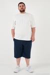 Pamuklu Regular Fit Normal Bel Cepli 3'lü Paket Erkek Şort 5908042S3 İndigo-Gri Melanj-Siyah