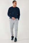 Pamuklu Regular Fit Normal Bel Cepli Erkek Eşofman Altı 5908060 GRİ MELANJ