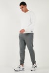 Pamuklu Regular Fit Normal Bel Lastikli Paça Cepli Erkek Eşofman Altı 59080153W4 AÇIK HAKİ
