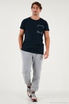 Pamuklu Regular Fit Normal Bel Lastikli Paça Cepli Erkek Eşofman Altı 59080153W4 GRİ MELANJ