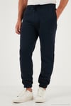 Pamuklu Regular Fit Normal Bel Lastikli Paça Cepli Erkek Eşofman Altı 59080153W4 KOYU LACİVERT