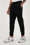 Pamuklu Regular Fit Normal Bel Lastikli Paça Cepli Erkek Eşofman Altı 59080153W4 SİYAH