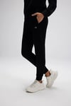 Pamuklu Regular Fit Normal Bel Ribanalı Paça Kadın Eşofman Altı EF568-BK SİYAH