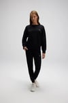Pamuklu Regular Fit Normal Bel Ribanalı Paça Kadın Eşofman Altı EF568-BK SİYAH