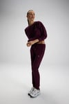 Pamuklu Regular Fit Normal Bel Ribanalı Paça Kadın Eşofman Altı EF568-BRD BORDO
