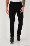 Pamuklu Regular Fit Normal Bel Şardonlu Erkek Eşofman Altı 5908040 SİYAH