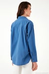 Pamuklu Regular Fit Önü Kısa Arkası Uzun Oval Kesim Kadın Gömlek CF25S163867 SAKS