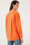 Pamuklu Regular Fit Önü Kısa Arkası Uzun Oval Kesim Kadın Gömlek CF25S163867 ORANGE