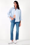 Pamuklu Regular Fit Önü Kısa Arkası Uzun Oval Kesim Kadın Gömlek CF25S163867 AÇIK MAVİ