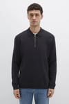 Pamuklu Regular Fit Polo Yaka Erkek Kazak 0710337-900 SİYAH