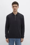 Pamuklu Regular Fit Polo Yaka Erkek Kazak 0710337-900 SİYAH