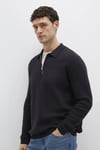 Pamuklu Regular Fit Polo Yaka Erkek Kazak 0710337-900 SİYAH
