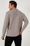 Pamuklu Regular Fit Polo Yaka Erkek Sweat 5905715 Kül