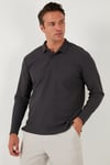 Pamuklu Regular Fit Polo Yaka Erkek Sweat 5905715 ANTRASİT