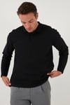 Pamuklu Regular Fit Polo Yaka Erkek Sweat 5905715 SİYAH