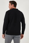 Pamuklu Regular Fit Polo Yaka Erkek Sweat 5905715 SİYAH