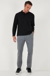 Pamuklu Regular Fit Polo Yaka Erkek Sweat 5905715 SİYAH