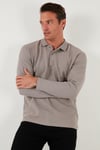 Pamuklu Regular Fit Polo Yaka Erkek Sweat 5905715 Kül