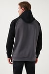 Pamuklu Regular Fit Renk Bloklu Kapüşonlu Erkek Sweat 5905771 SİYAH