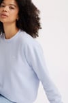 Pamuklu Regular Fit Şardonlu Bisiklet Yaka Kadın Sweat A5942-0020 MAVİ